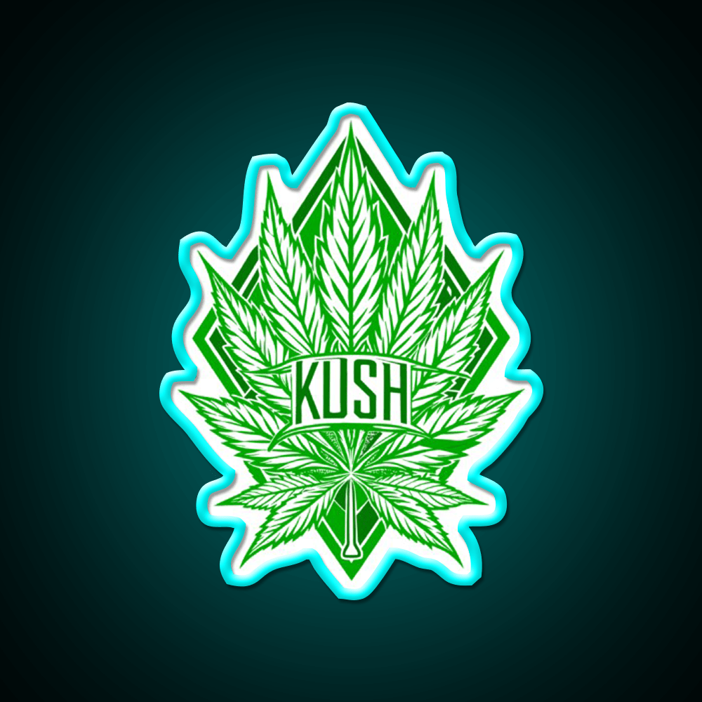 Kush Leaf Hemp Inspired Green Leaf Led Neon Sign Rgb Color - Shineneon