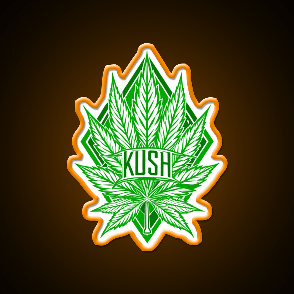 Kush Leaf Hemp Inspired Green Leaf Led Neon Sign Rgb Color - Shineneon
