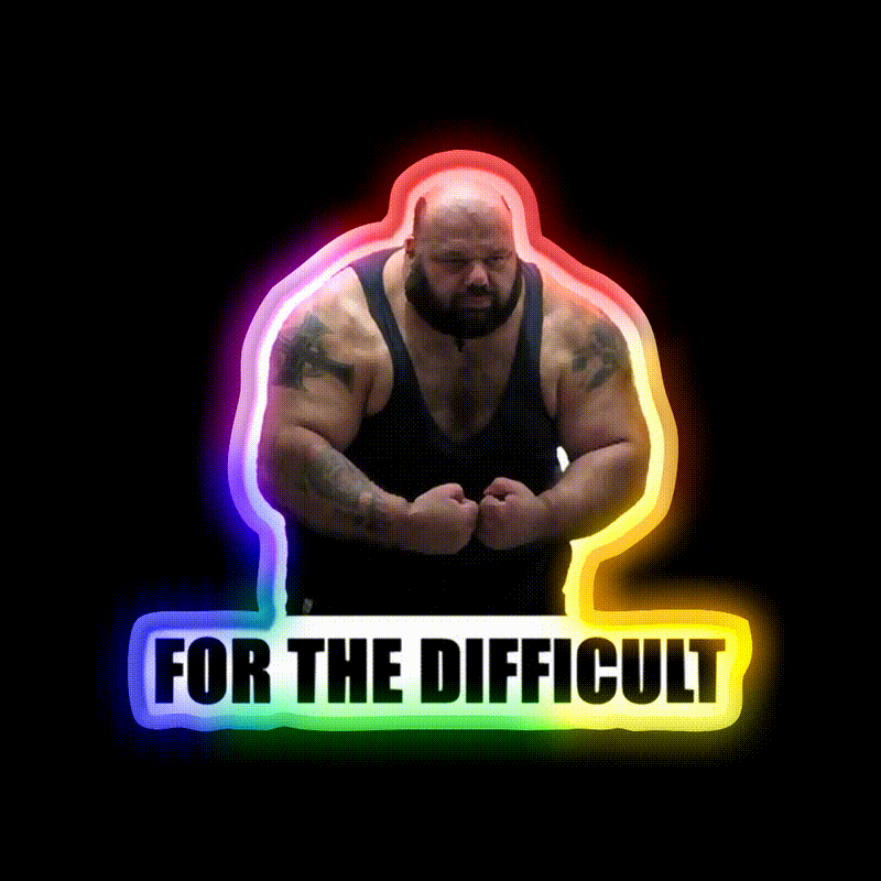 Kyriakos Grizzly For The Difficult Gym Fitness Led Neon Sign Rgb Color