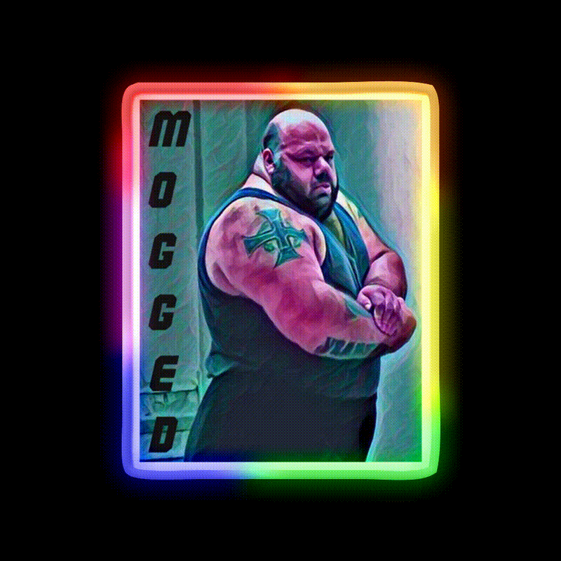 Kyriakos Grizzly Mogged Gym Fitness Led Neon Sign Rgb Color