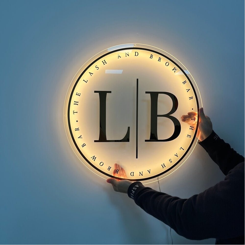 L And B Salon Acrylic Business Logo Sign - Shineneon