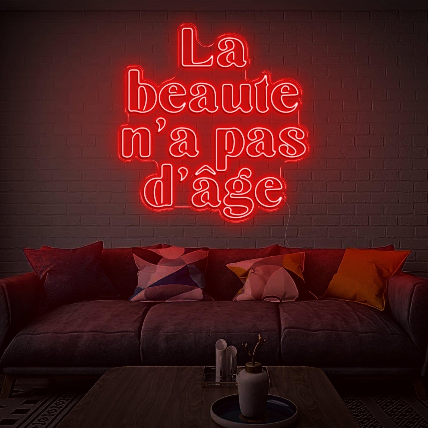 La Beaute Blue French Script Led Neon Sign For Home And Boutique Decor | Shineneon