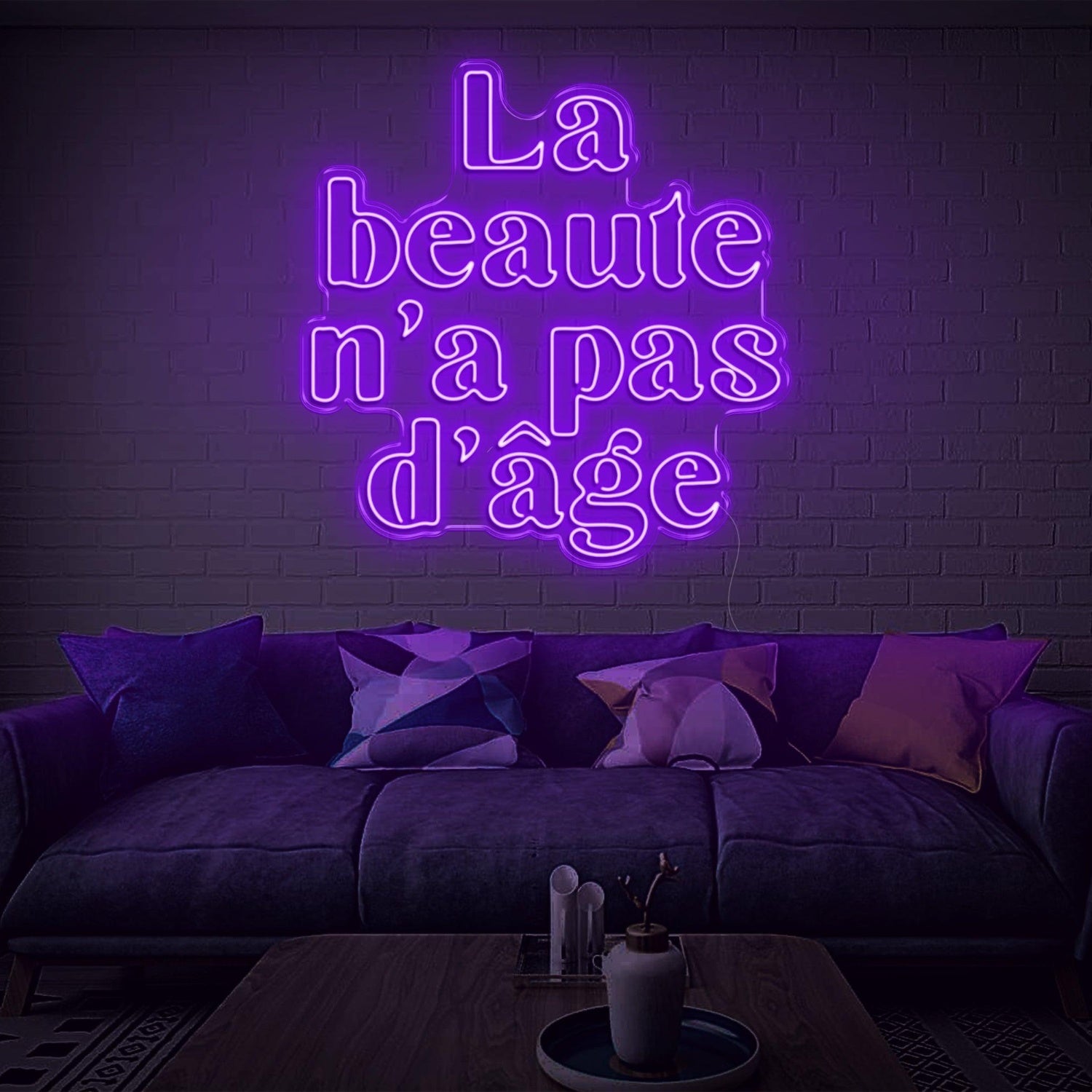 La Beaute Blue French Script Led Neon Sign For Home And Boutique Decor | Shineneon