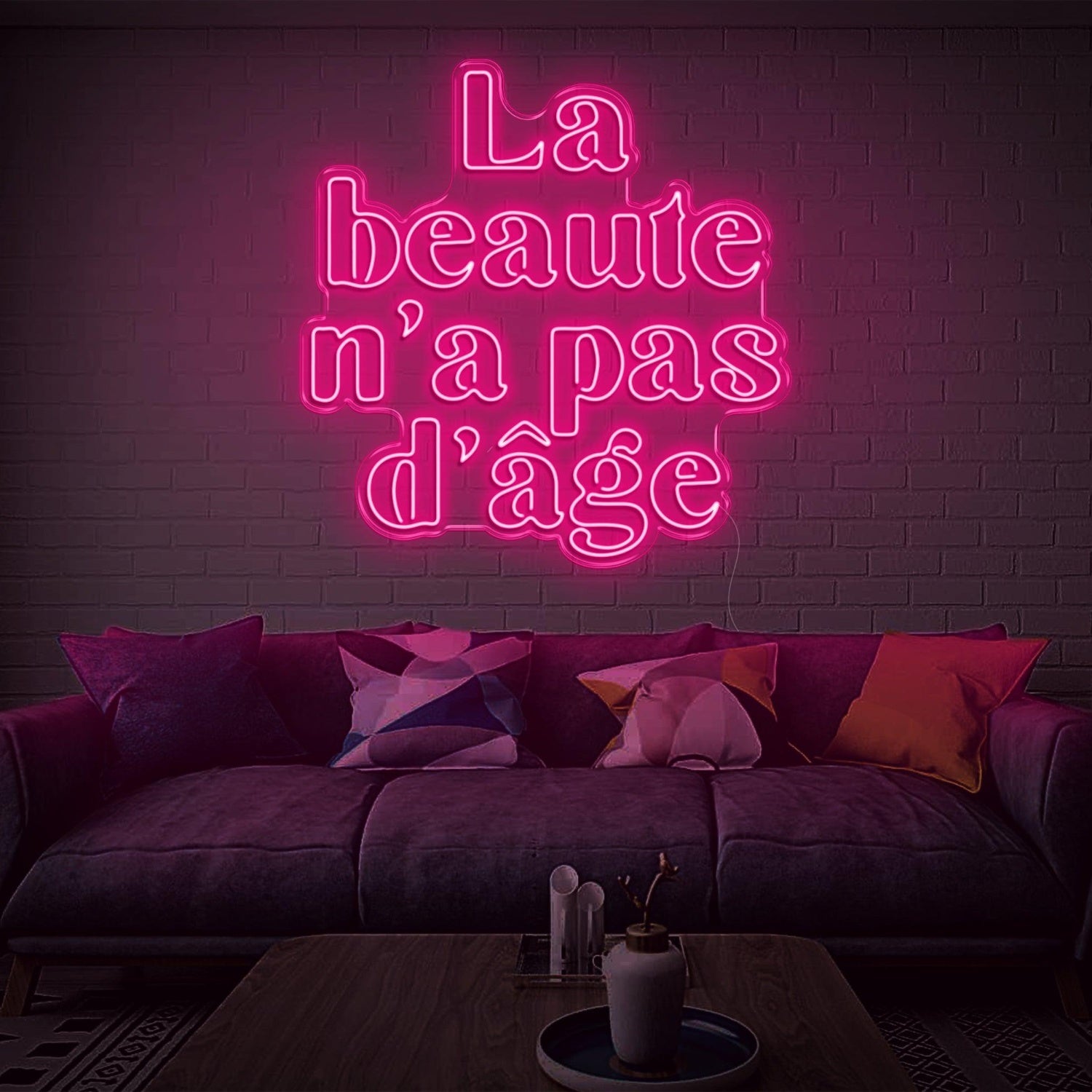 La Beaute Blue French Script Led Neon Sign For Home And Boutique Decor | Shineneon