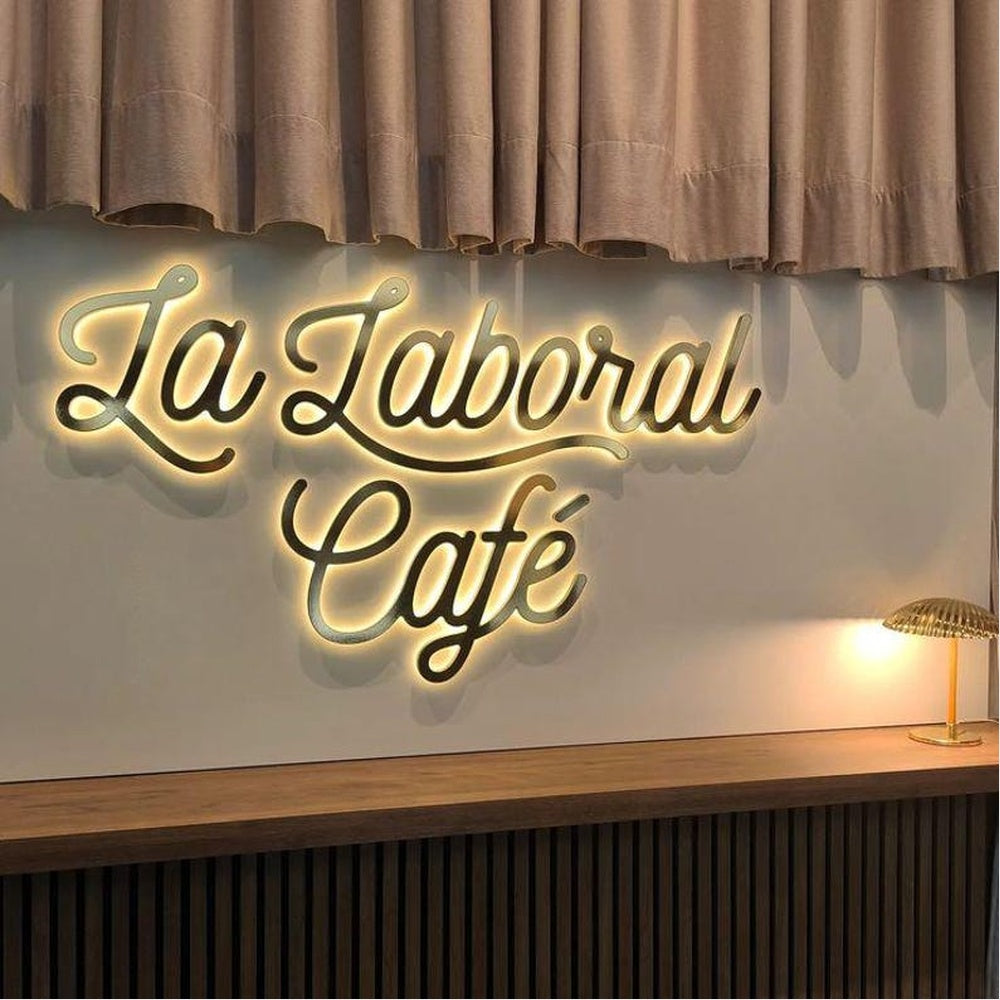 La Laboral Cafe 3D Backlit Channel Letters Led Light Sign