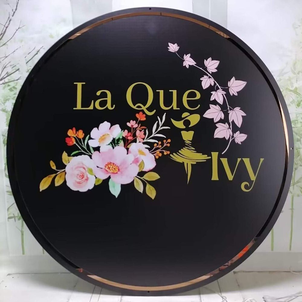 La Que Ivy Acrylic Business Logo Sign - Shineneon