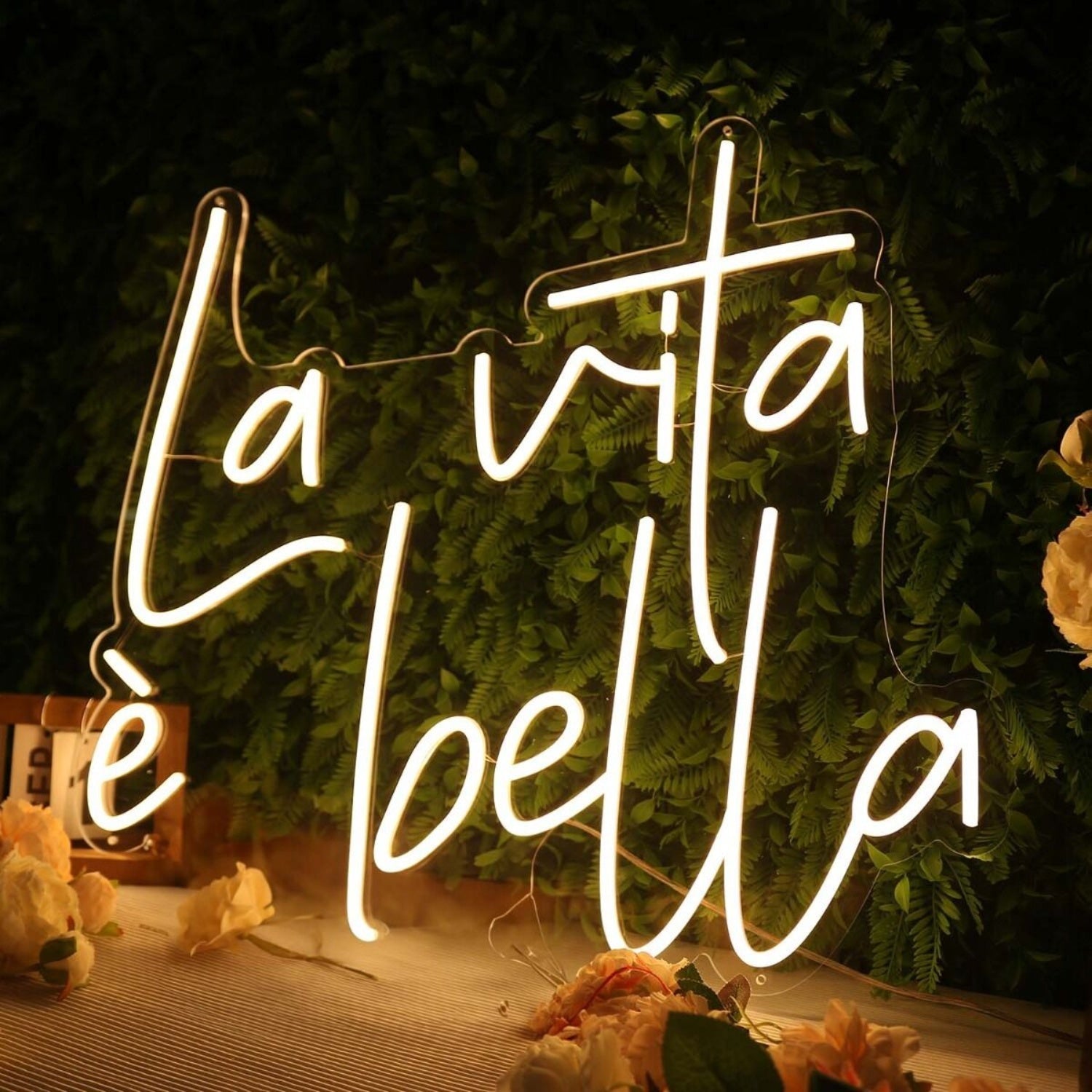 La Vita E Bella Yellow Led Neon Sign - Shineneon