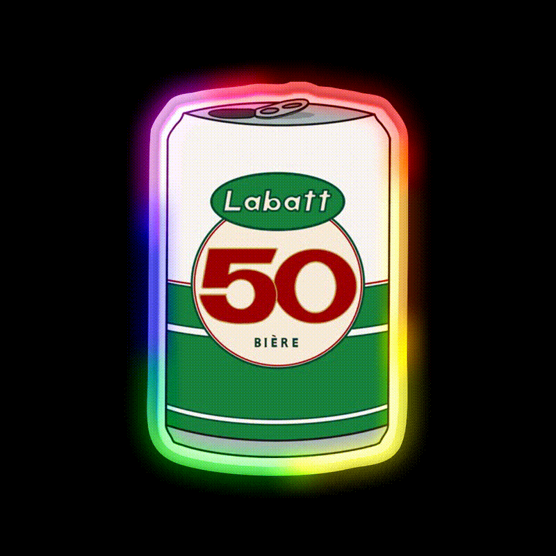 Labatt 50 Beer Can Beer Bar Decor Led Neon Sign Rgb Color - LED neon sign close-up detail