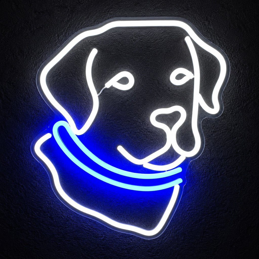 Labrador Retriever Blue Collar LED Neon Sign - Shineneon