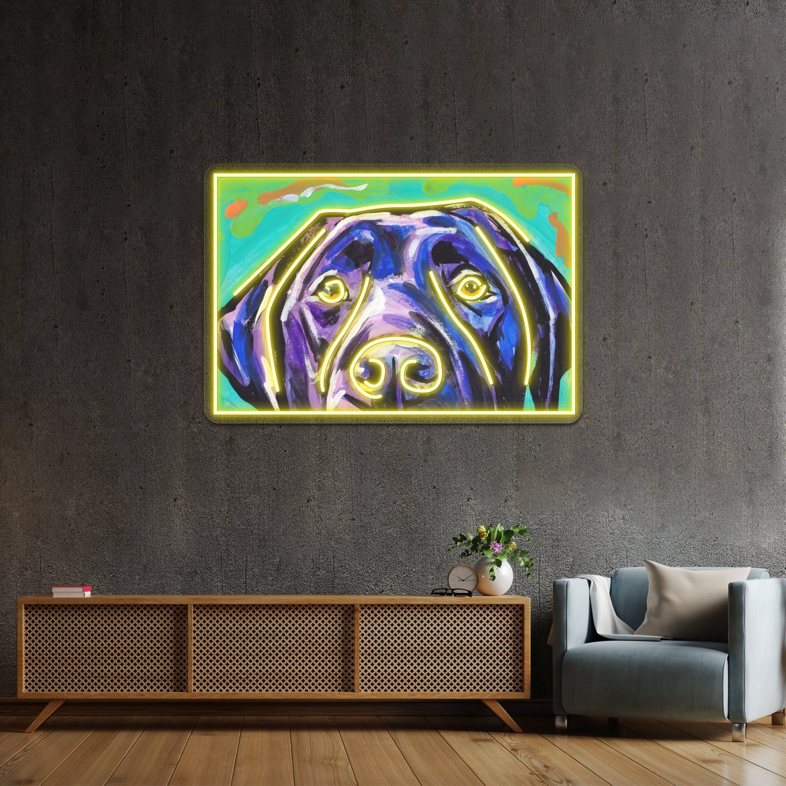 Labrador Retriever Colorful Pop Dog Artwork Neon Signs For Sale - Shineneon