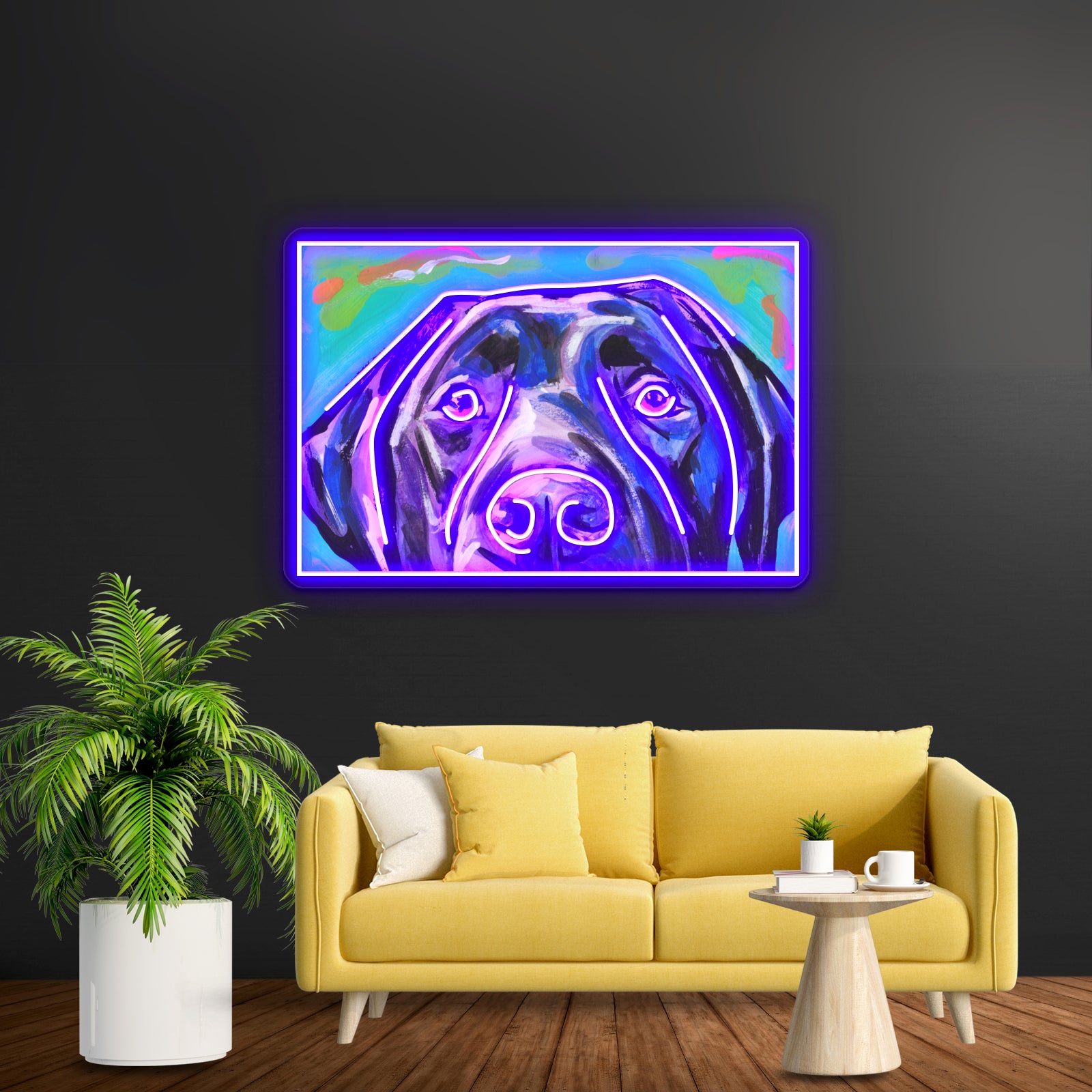 Labrador Retriever Colorful Pop Dog Artwork Neon Signs For Sale