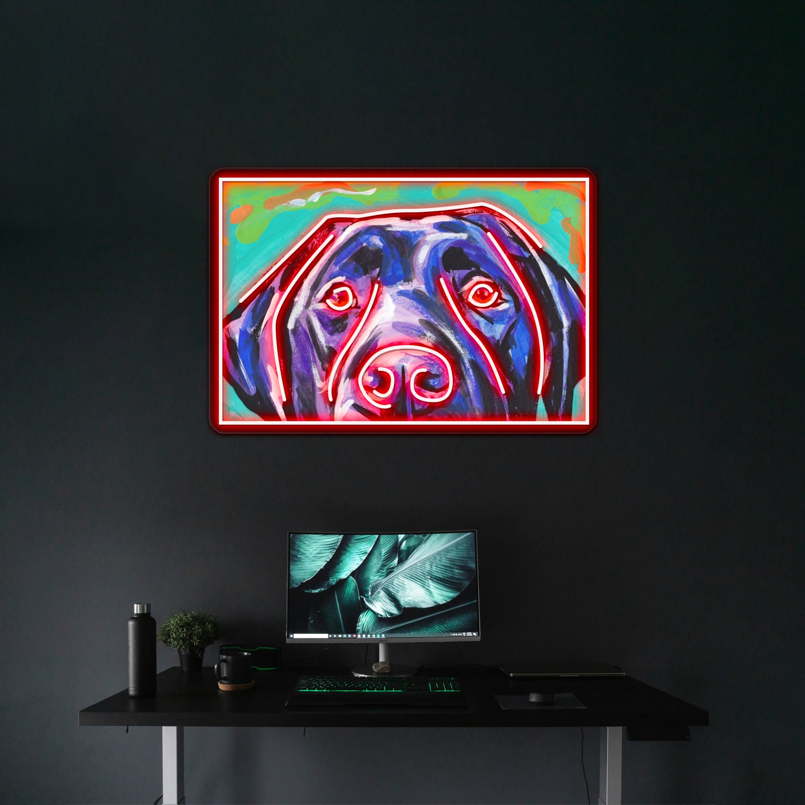 Labrador Retriever Colorful Pop Dog Artwork Neon Signs For Sale