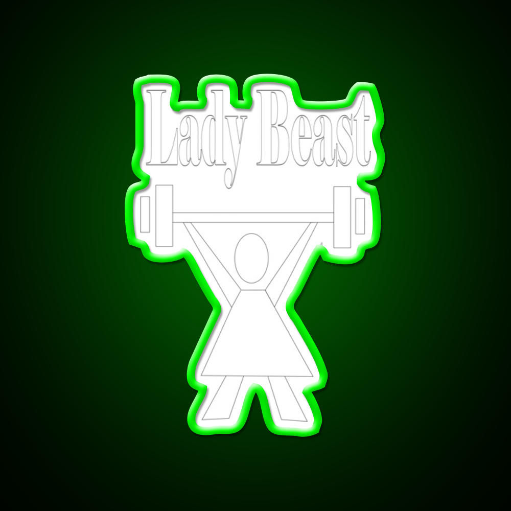 Lady Beast A Strong Powerful Woman That Lifts Gym Fitness Led Neon Sign Rgb Color