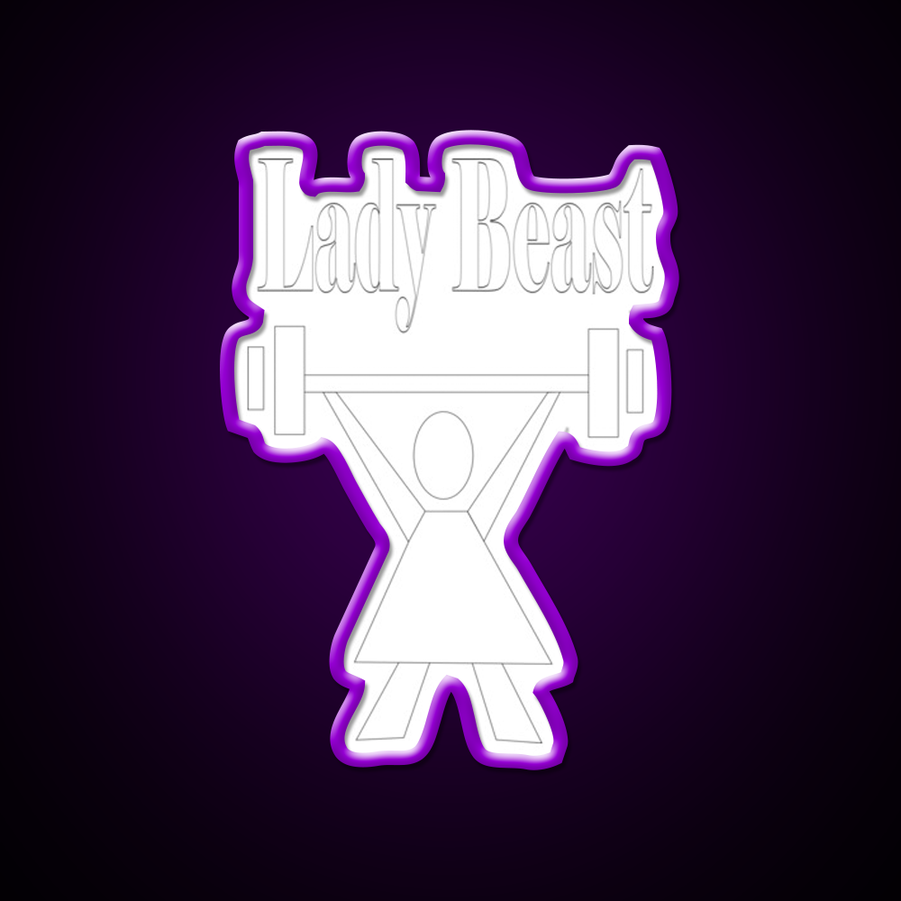 Lady Beast A Strong Powerful Woman That Lifts Gym Fitness Led Neon Sign Rgb Color