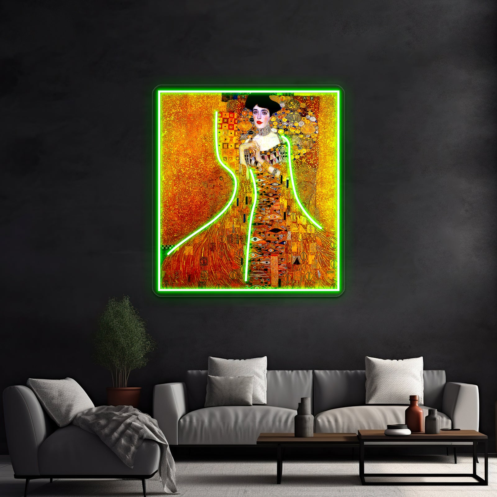 Lady In Gold Gustav Klimt 1912 High Definition Painting Print Wall Artwork Neon Signs | Shineneon