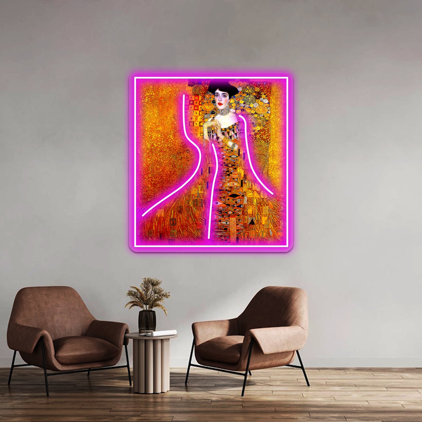 Lady In Gold Gustav Klimt 1912 High Definition Painting Print Wall Artwork Neon Signs | Shineneon