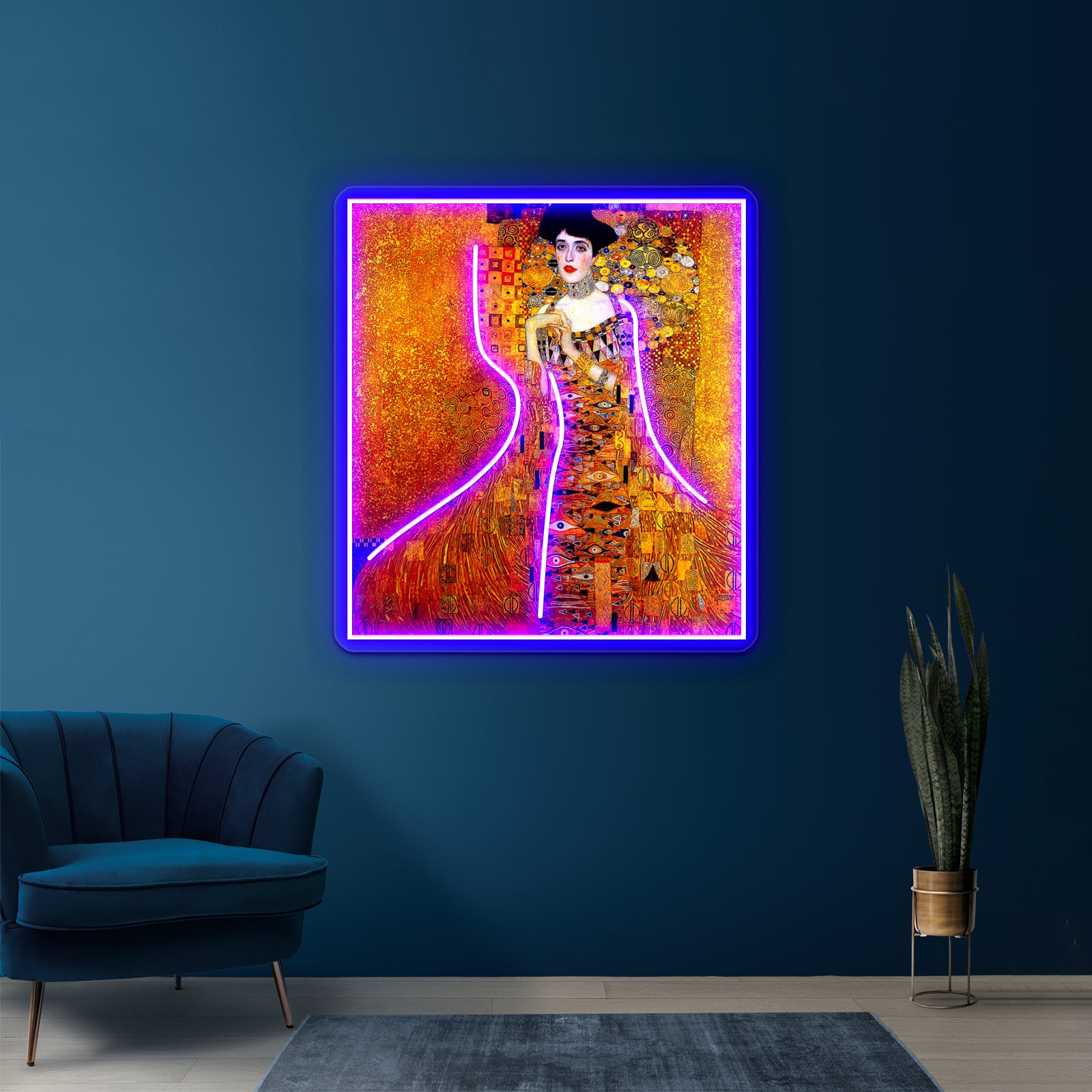 Lady In Gold Gustav Klimt 1912 High Definition Painting Print Wall Artwork Neon Signs | Shineneon