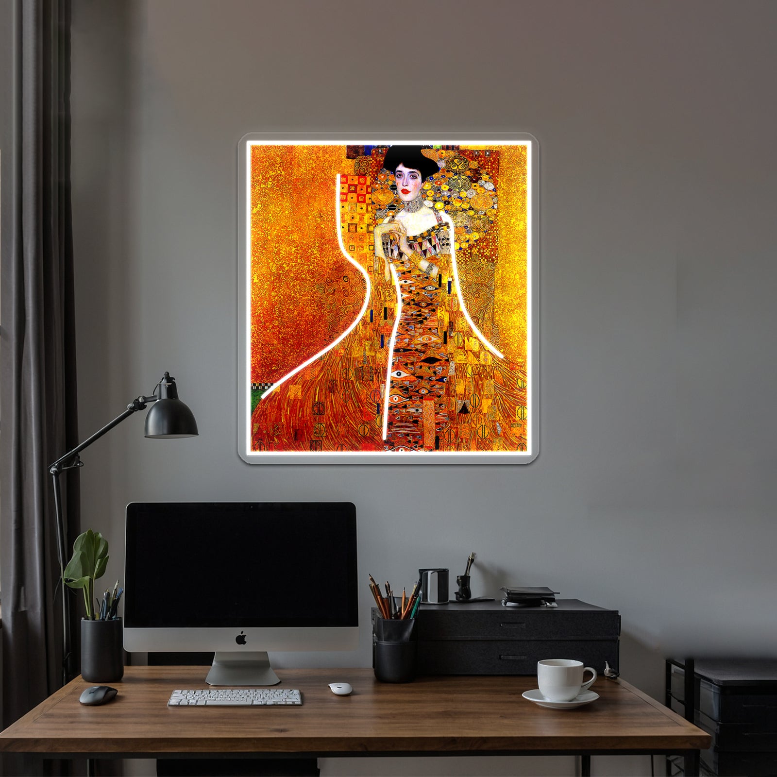 Lady In Gold Gustav Klimt 1912 High Definition Painting Print Wall Artwork Neon Signs | Shineneon