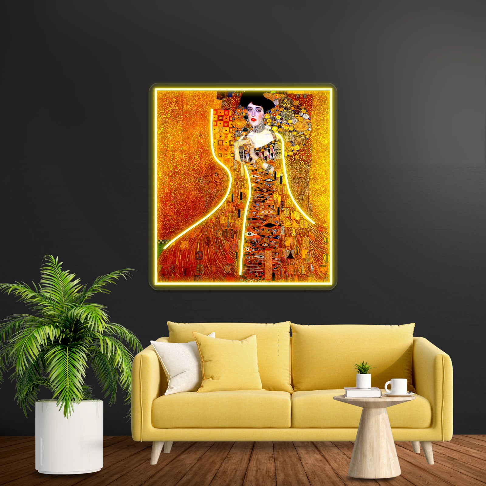 Lady In Gold Gustav Klimt 1912 High Definition Painting Print Wall Artwork Neon Signs | Shineneon