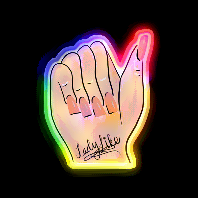 Ladylike Nail Art Nail Salon Led Neon Sign Rgb Color - LED neon sign close-up detail