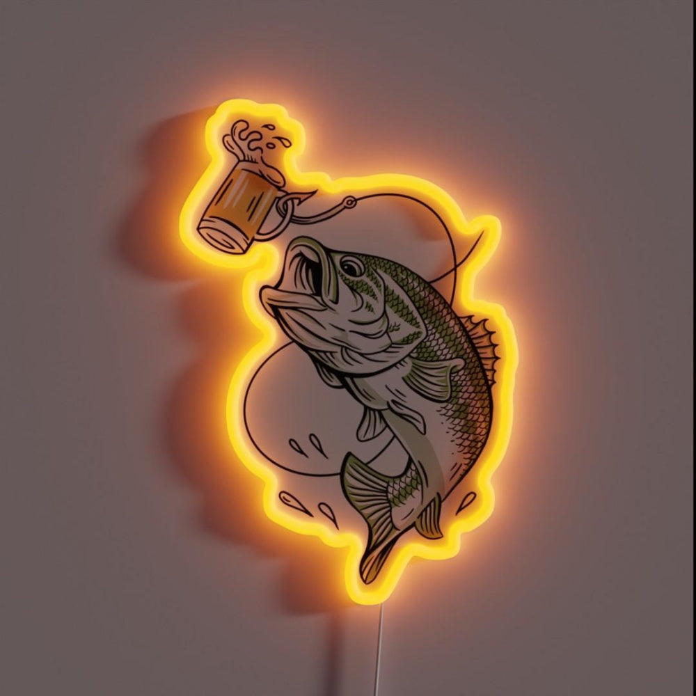 Lager Lure Beer Bait Bass Rgb Led Neon Sign