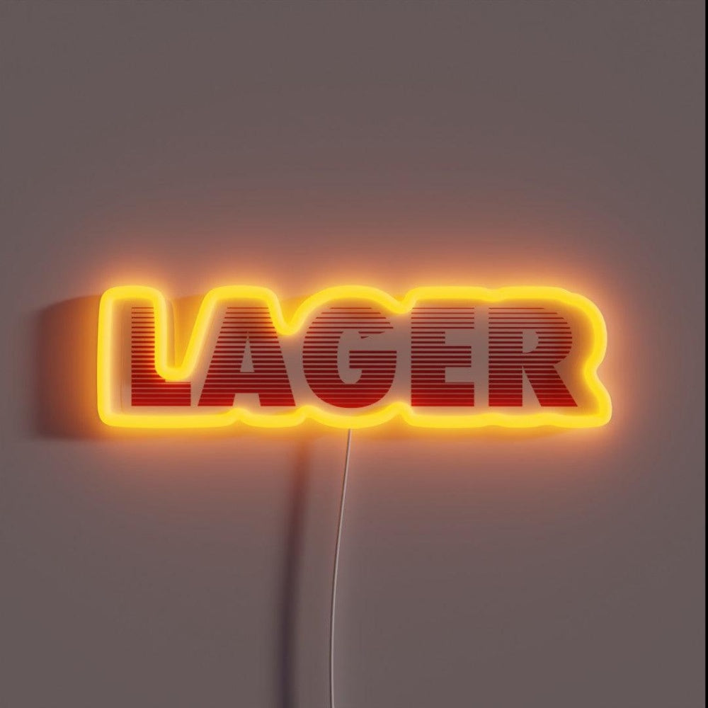 Lager Red Stripe Text Rgb Led Neon Sign
