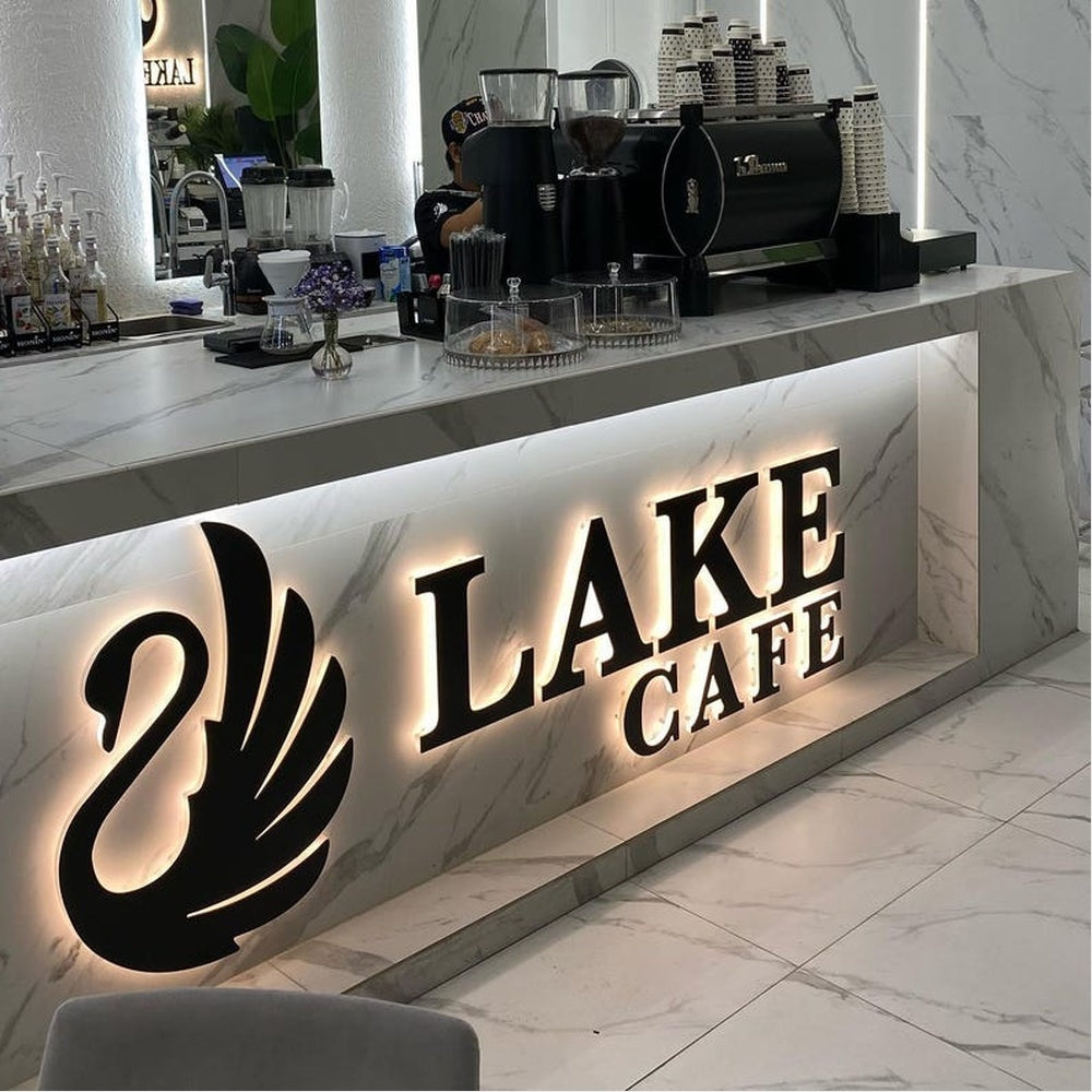 Lake Cafe 3D Backlit Channel Letters Led Light Sign