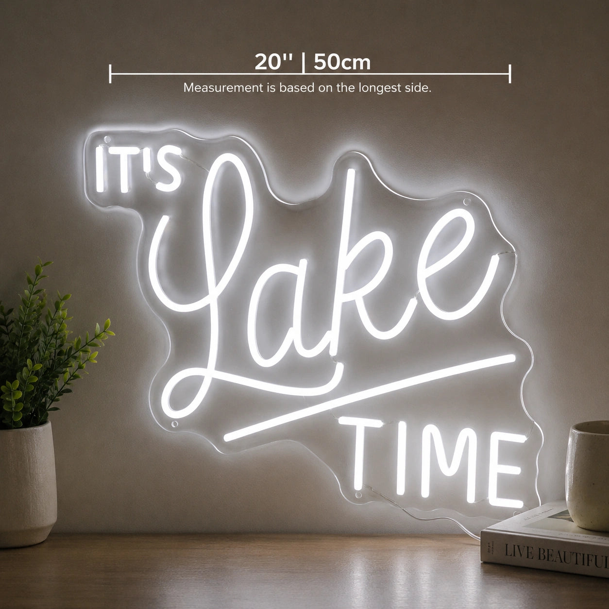 Lake Time Neon Sign LED Neon Sign size image