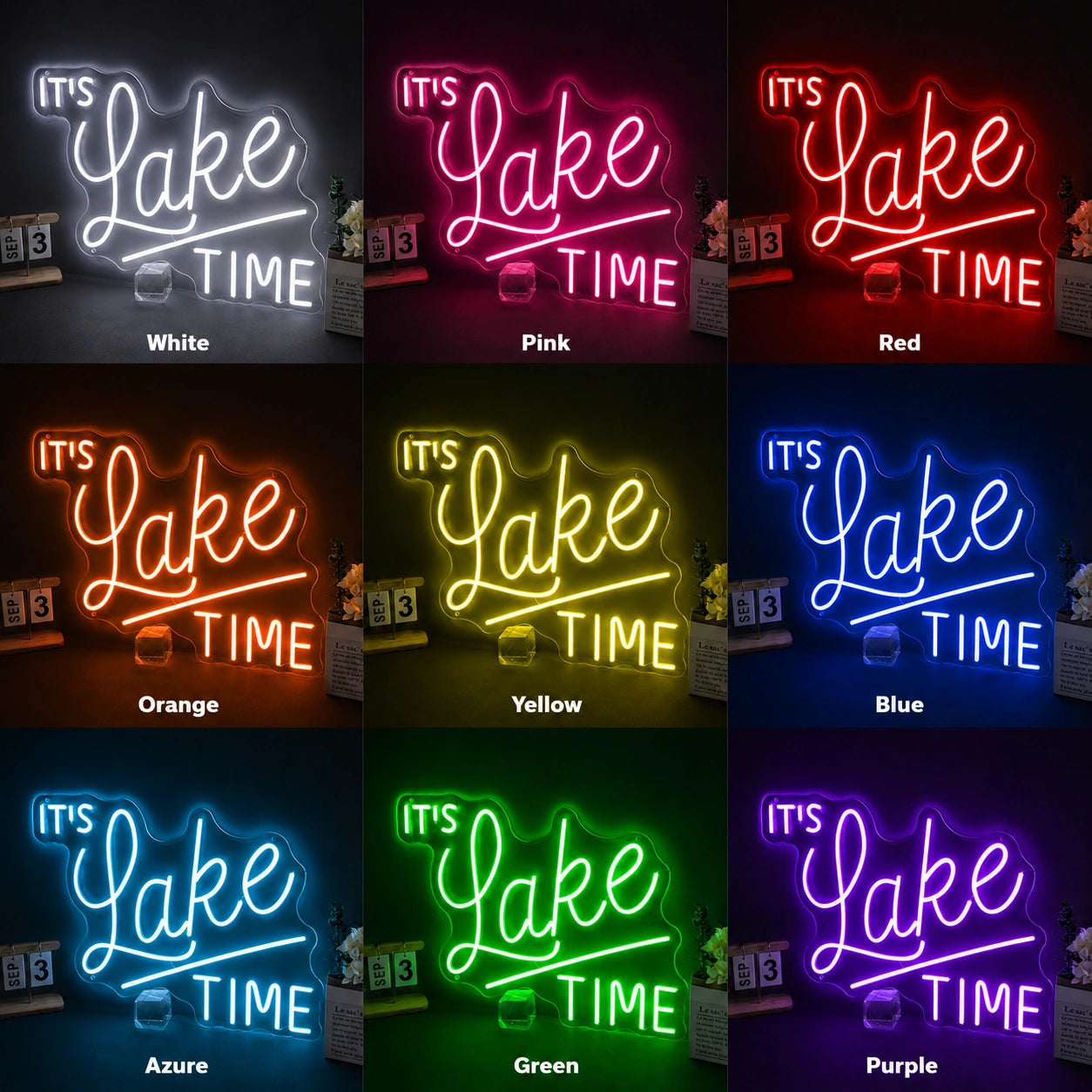 Lake Time Neon Sign LED Neon Sign color grid