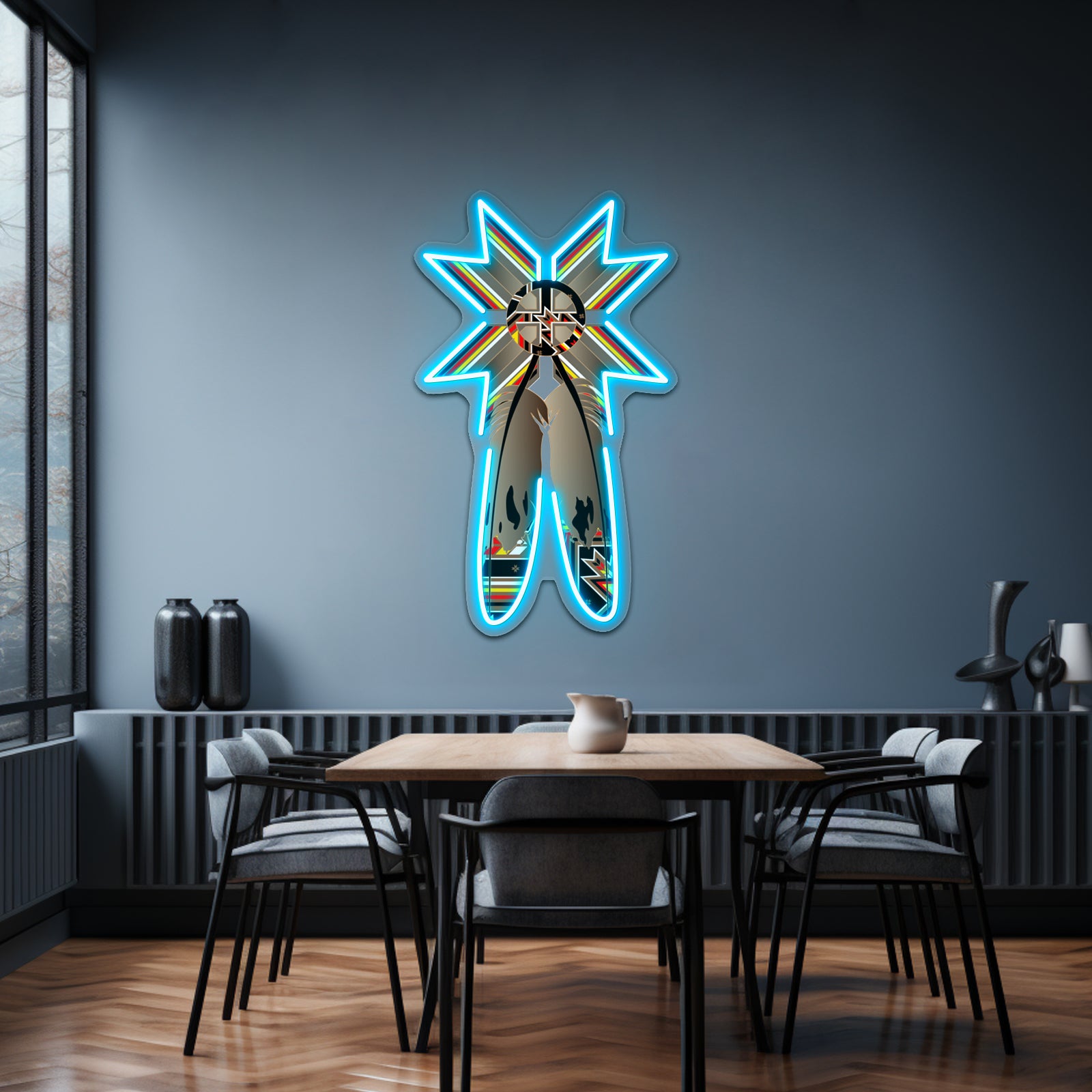 Lakota Design Artwork Neon Light Signs Custom - Size and dimension reference