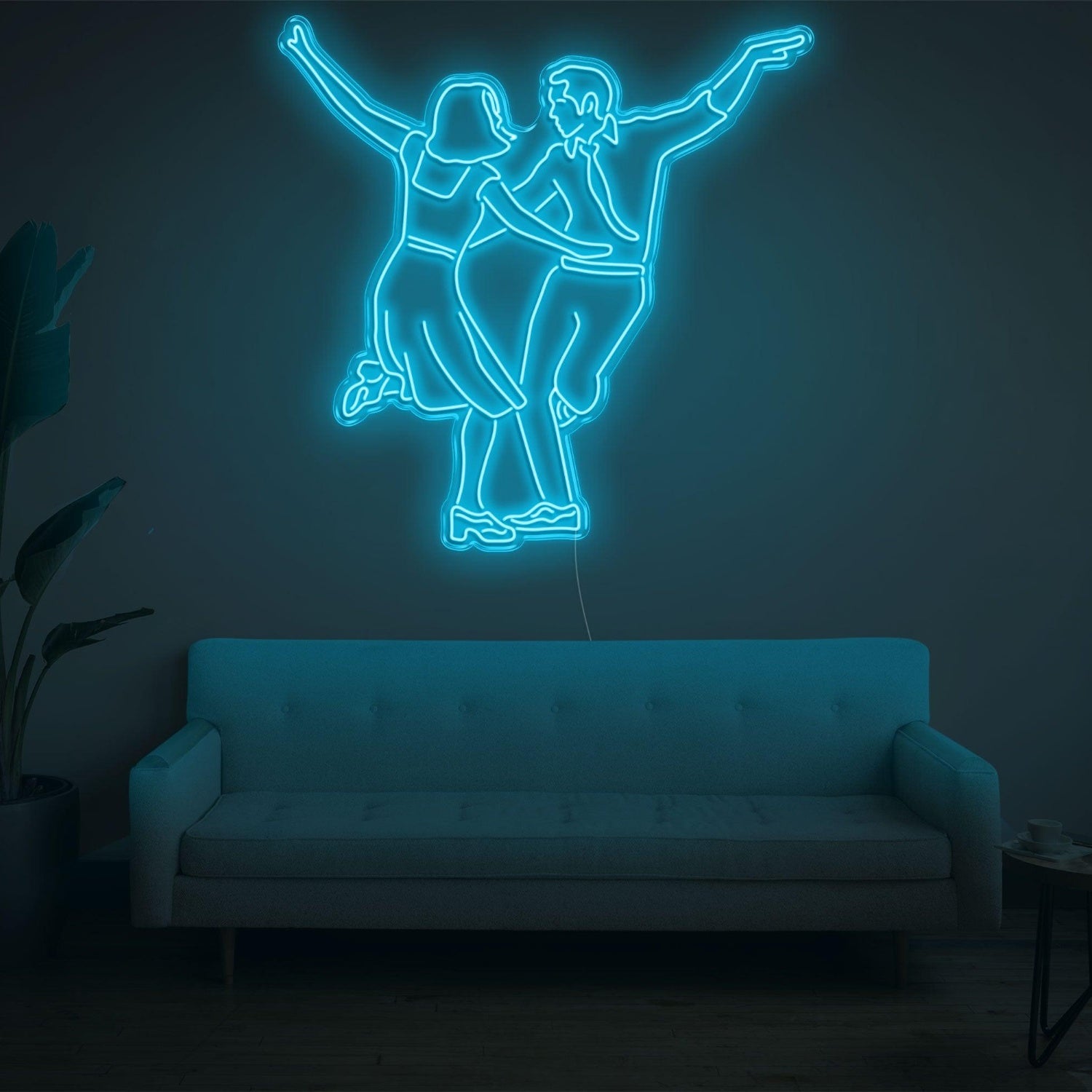 Lala Land White Dancing Couple Led Neon Sign For Modern Living Room Home Decor | Shineneon