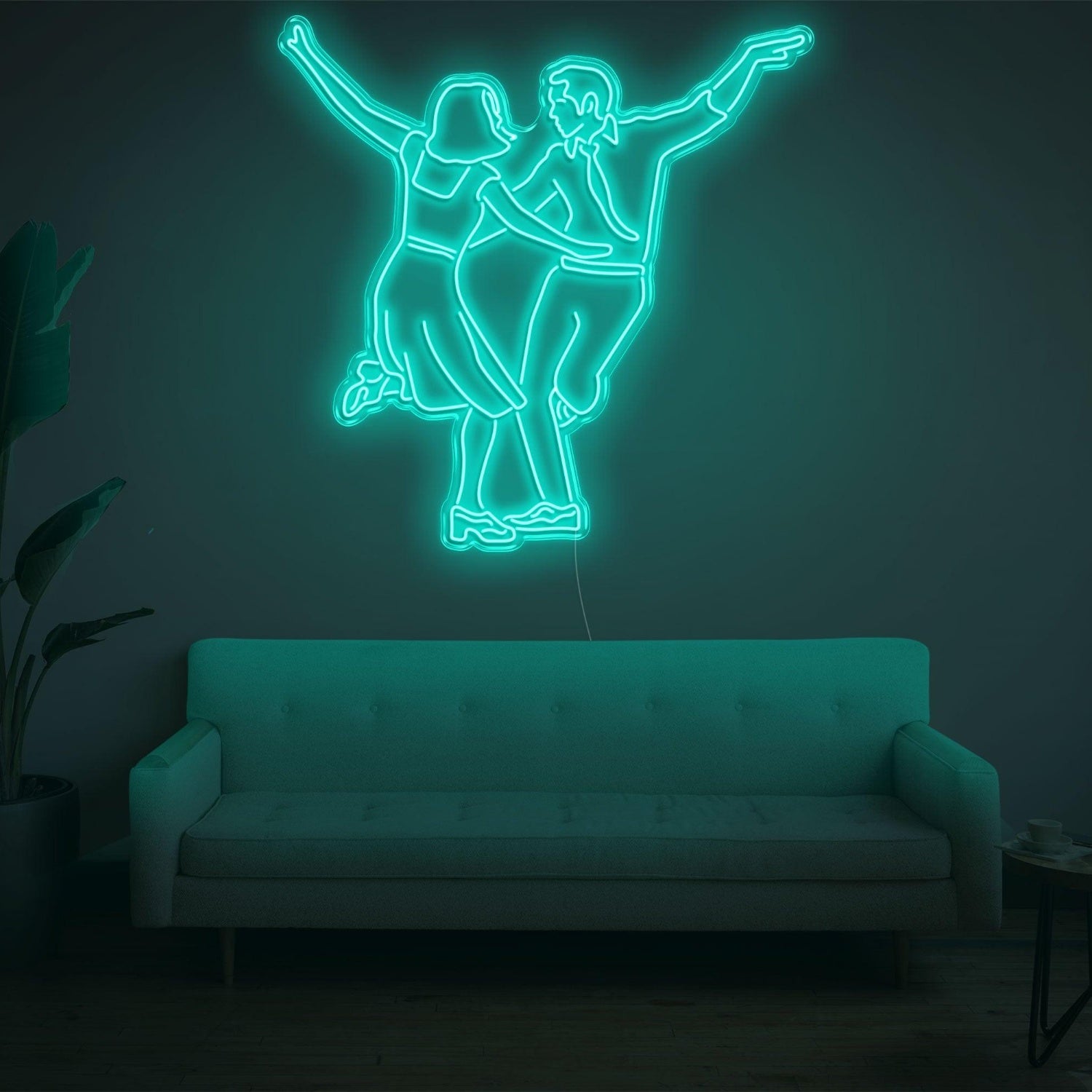 Lala Land White Dancing Couple Led Neon Sign For Modern Living Room Home Decor | Shineneon