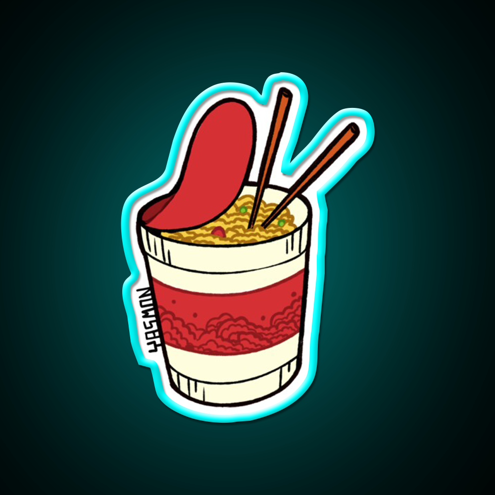 Lamen Cup Fast Food Led Neon Sign For Burger Place Rgb Color