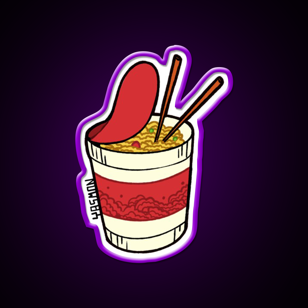 Lamen Cup Fast Food Led Neon Sign For Burger Place Rgb Color