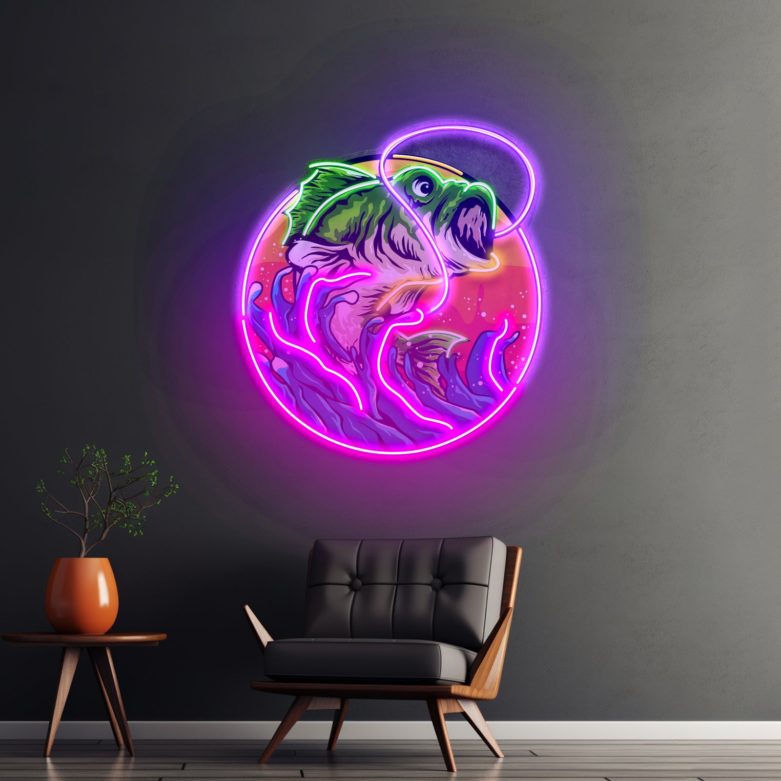 Largemouth Bass Fishing Led Neon Sign Light Custom Led Signs