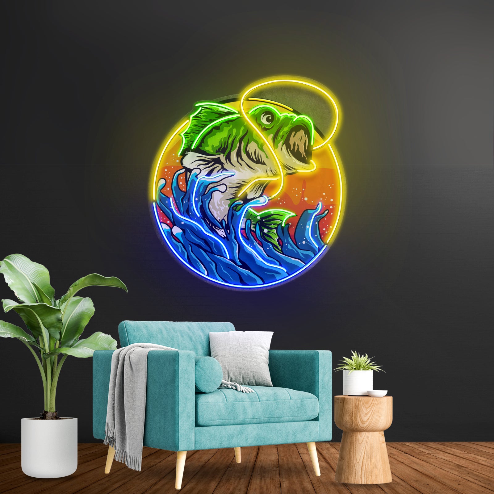 Largemouth Bass Fishing Led Neon Sign Light Custom Led Signs