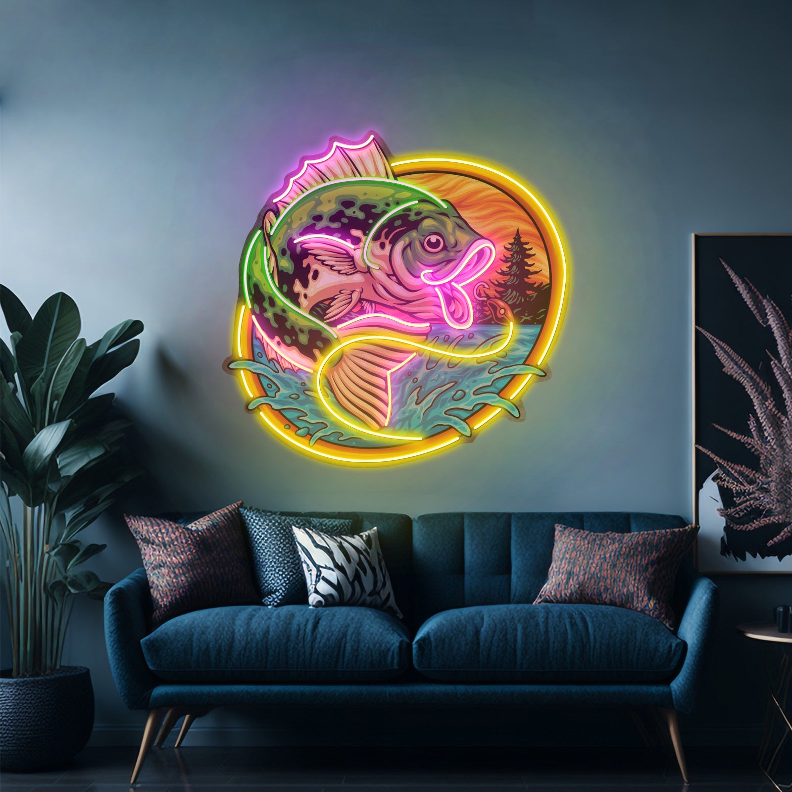 Largemouth Fishing Led Neon Sign Light Custom Led Signs