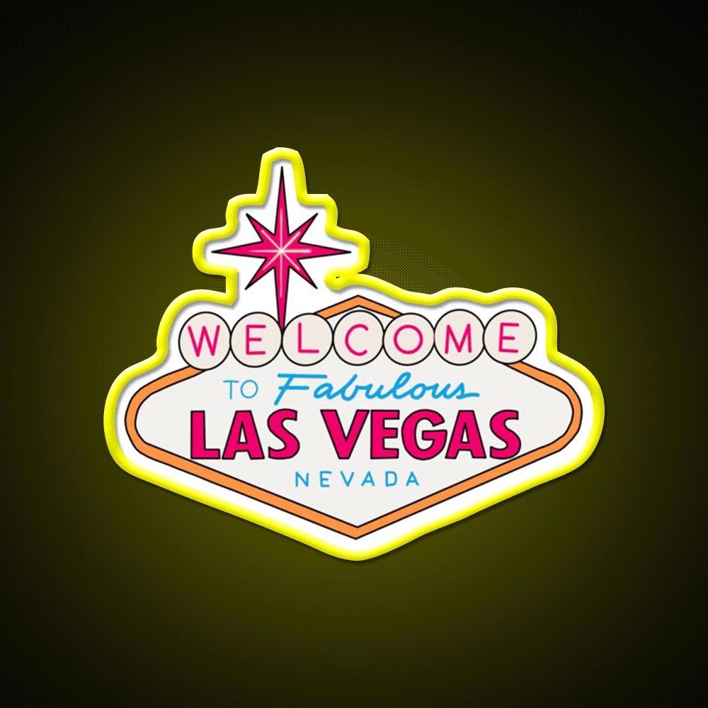Las Vegas Welcome Led Neon Sign Open Sign Rgb Color - Custom LED neon sign front view