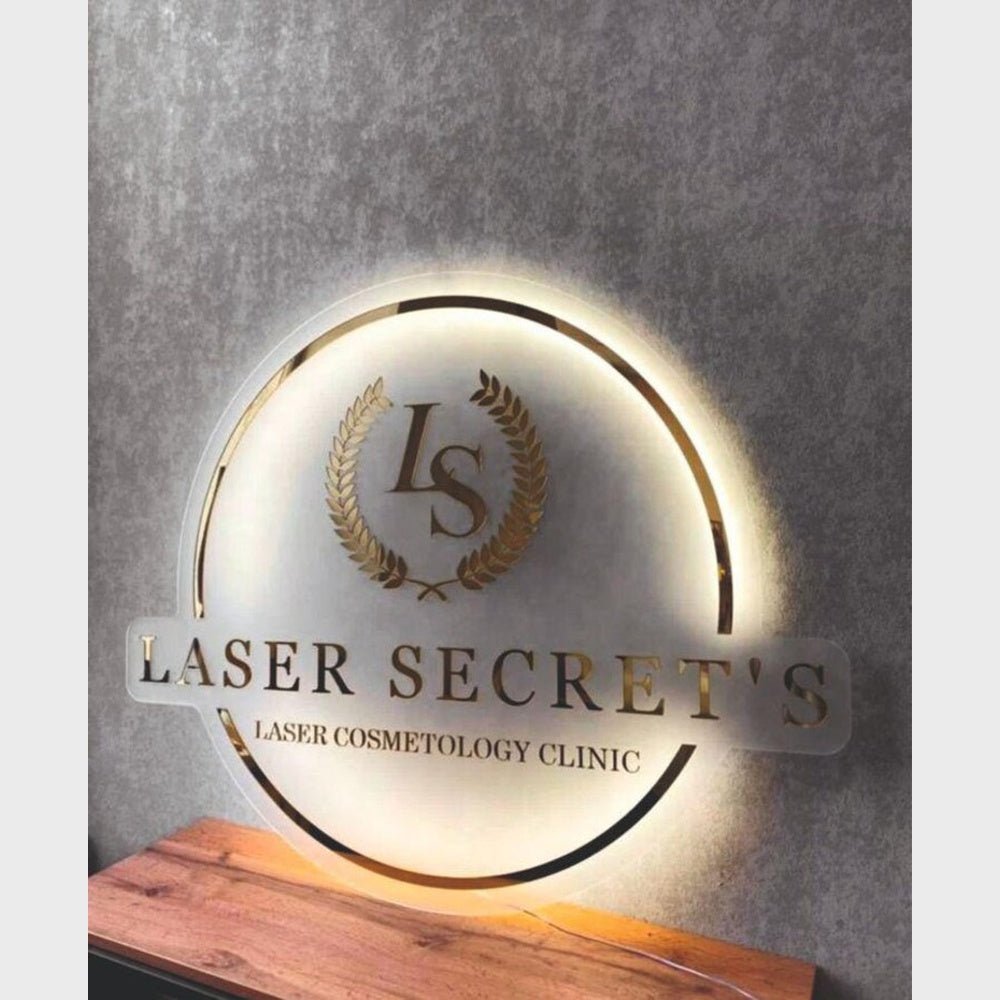Laser Secrets Clinic Acrylic Business Logo Sign - Shineneon