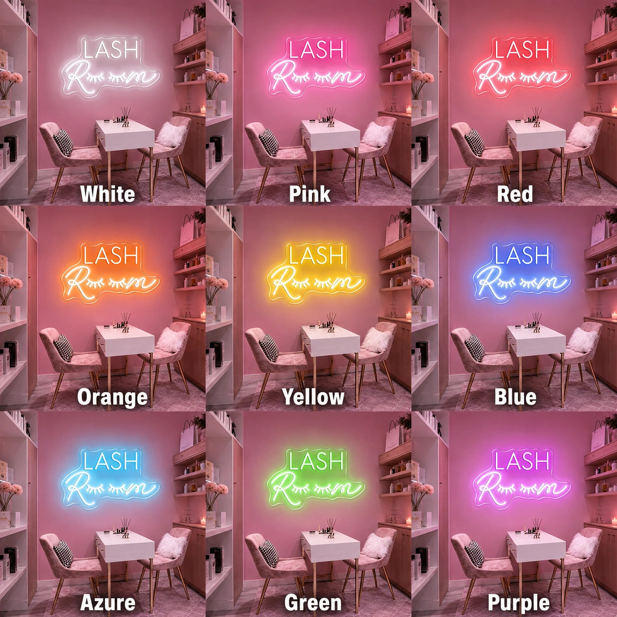 Lashes LED Neon Sign - 05 Color Grid