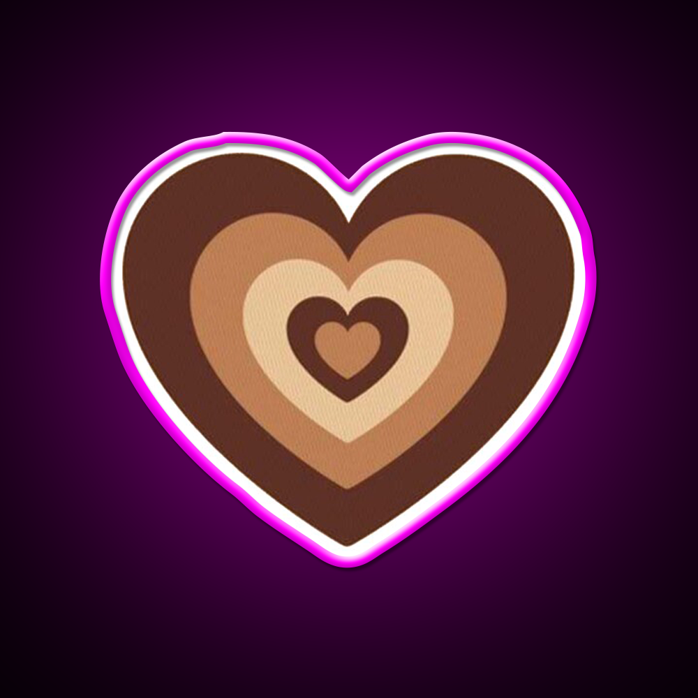 Latte Love Brown Heart Cafe Led Neon Sign Espresso Bar Art Rgb Color