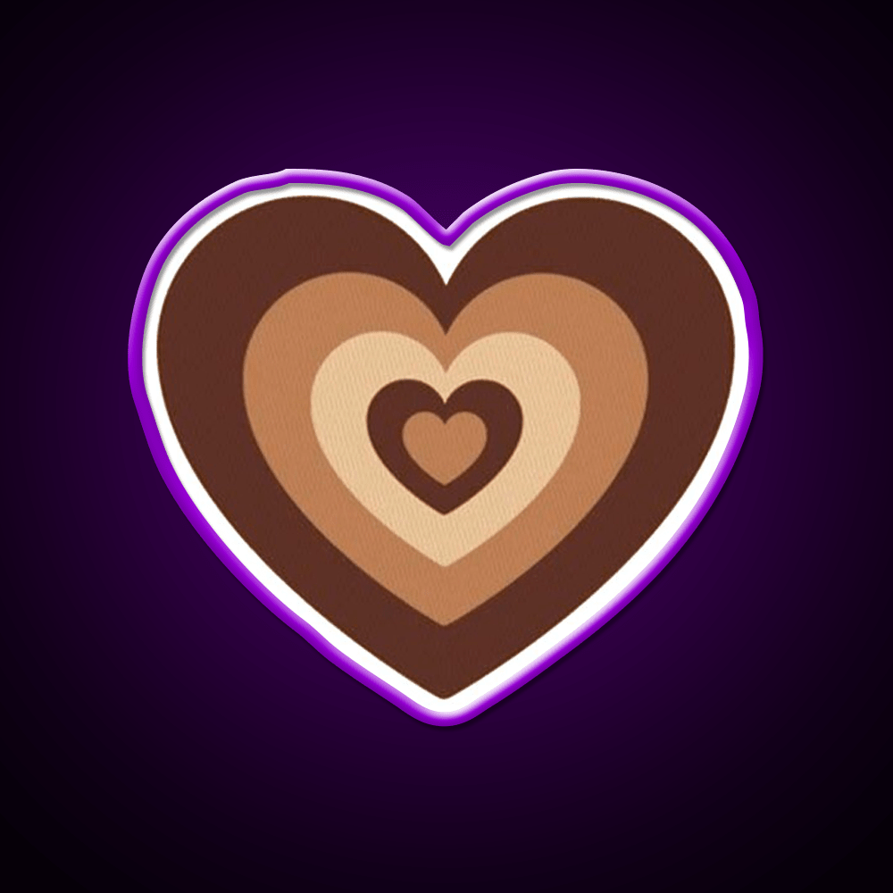 Latte Love Brown Heart Cafe Led Neon Sign Espresso Bar Art Rgb Color - Shineneon