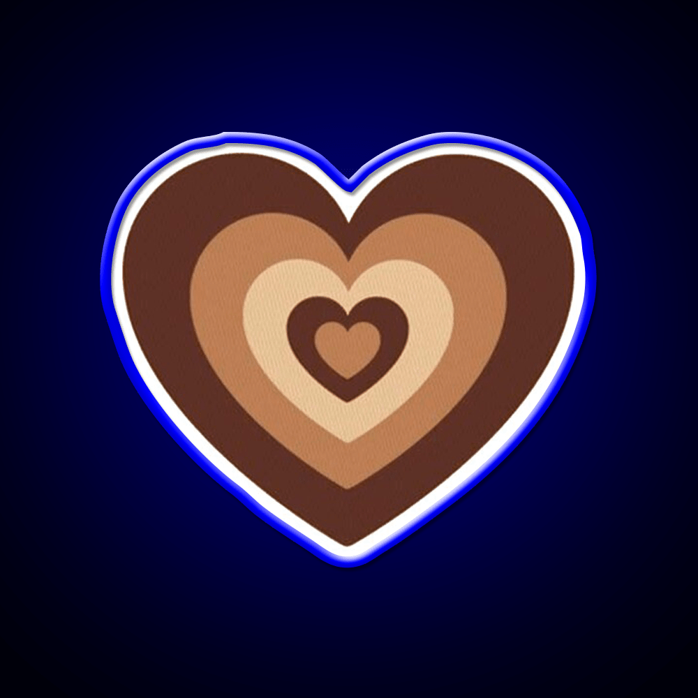 Latte Love Brown Heart Cafe Led Neon Sign Espresso Bar Art Rgb Color - Shineneon