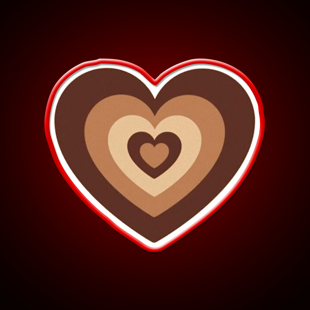 Latte Love Brown Heart Cafe Led Neon Sign Espresso Bar Art Rgb Color - Shineneon