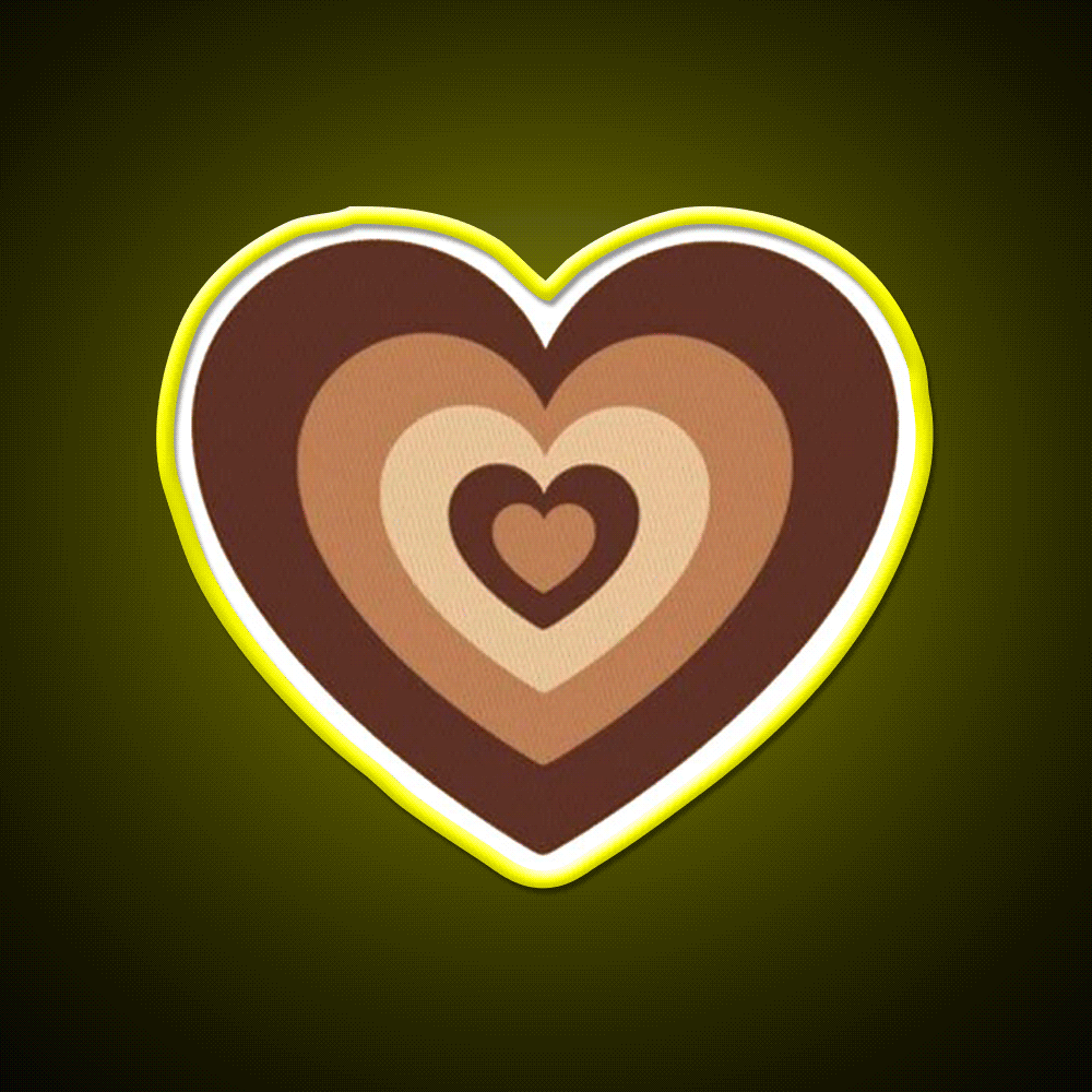 Latte Love Brown Heart Cafe Led Neon Sign Espresso Bar Art Rgb Color