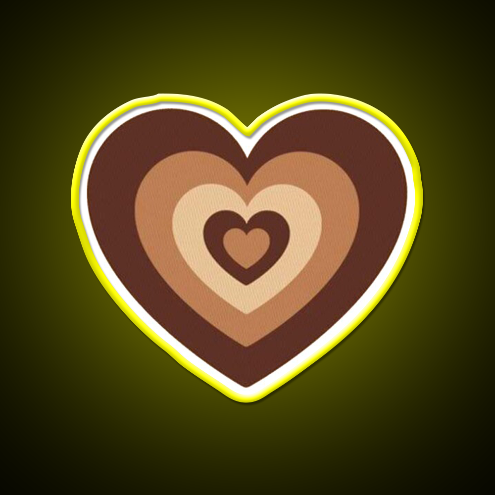 Latte Love Brown Heart Cafe Led Neon Sign Espresso Bar Art Rgb Color