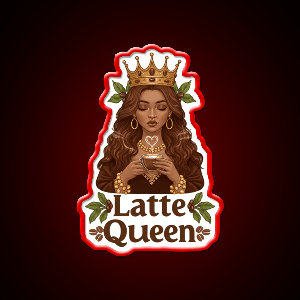 Latte Queen Cafe Led Neon Sign Espresso Bar Art Rgb Color - Shineneon