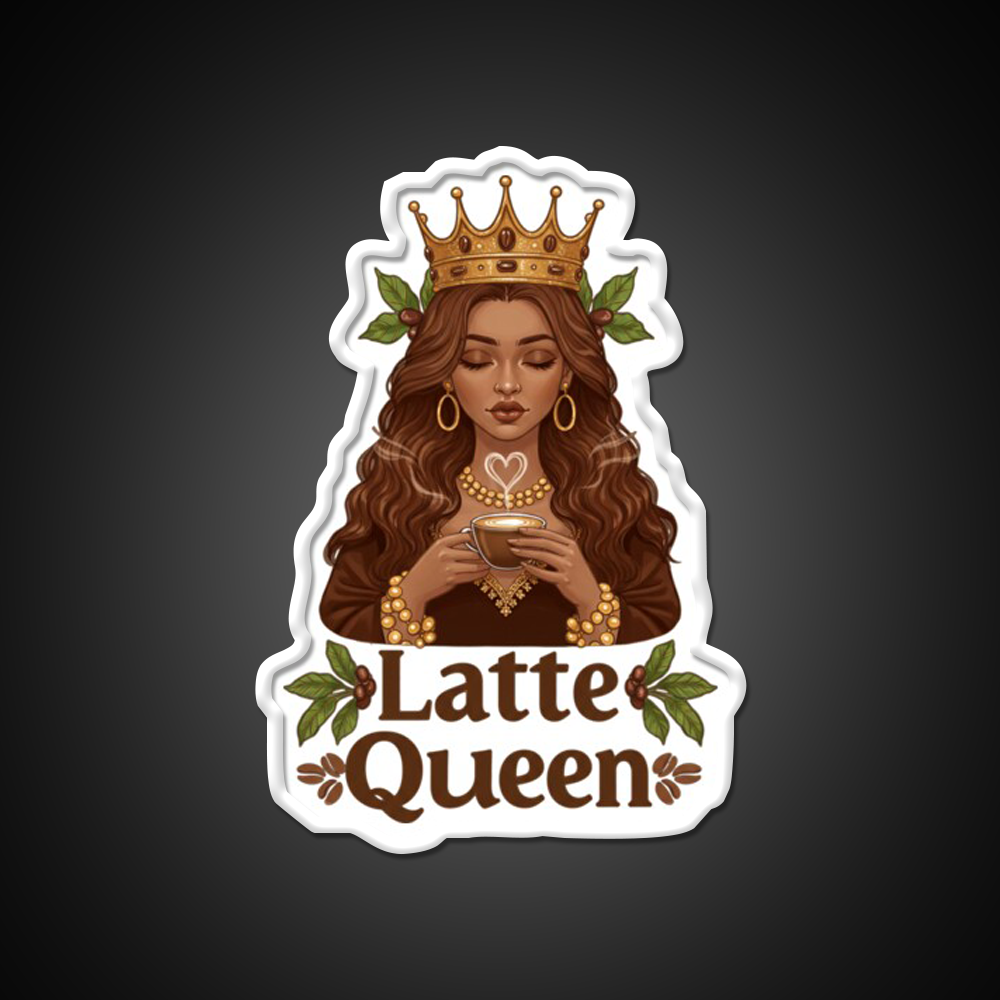 Latte Queen Cafe Led Neon Sign Espresso Bar Art Rgb Color