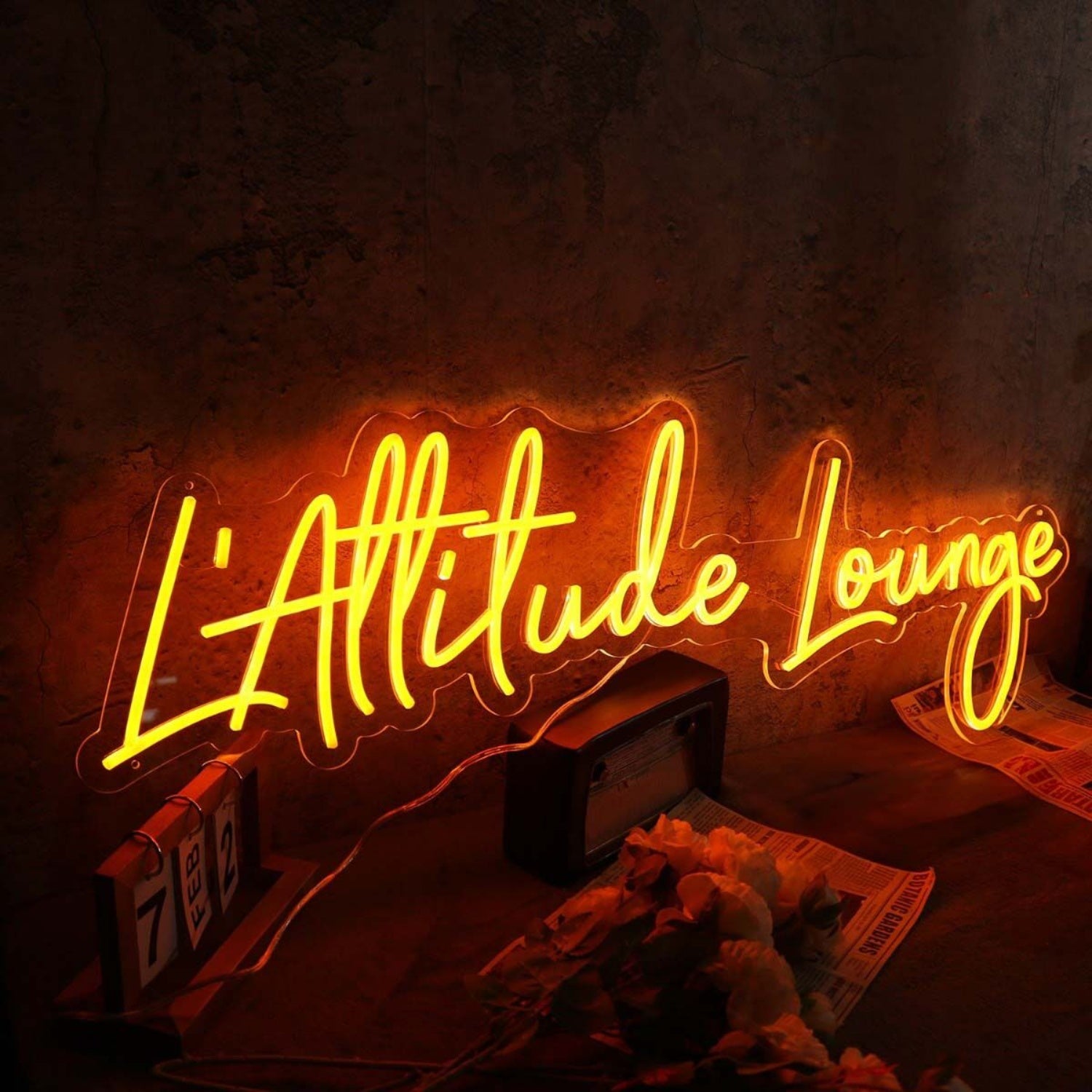 Lattitude Lounge Orange Led Neon Sign | Shineneon