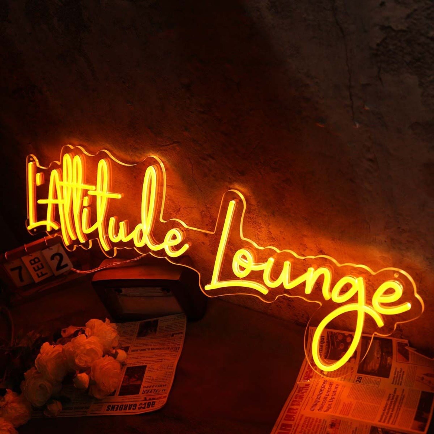 Lattitude Lounge Orange Led Neon Sign | Shineneon